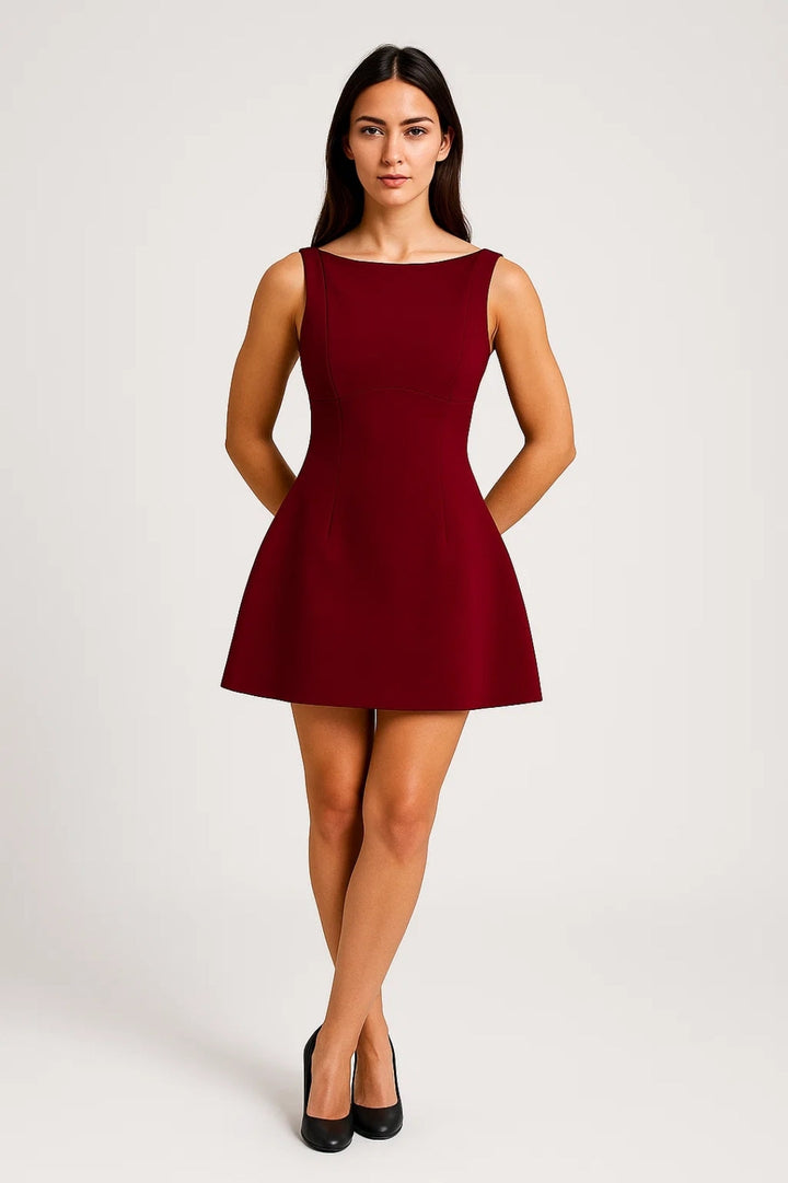 Sommerkleid Damen Kurz | Rundhalsausschnitt | A-Linie | Schick &amp; Feminin