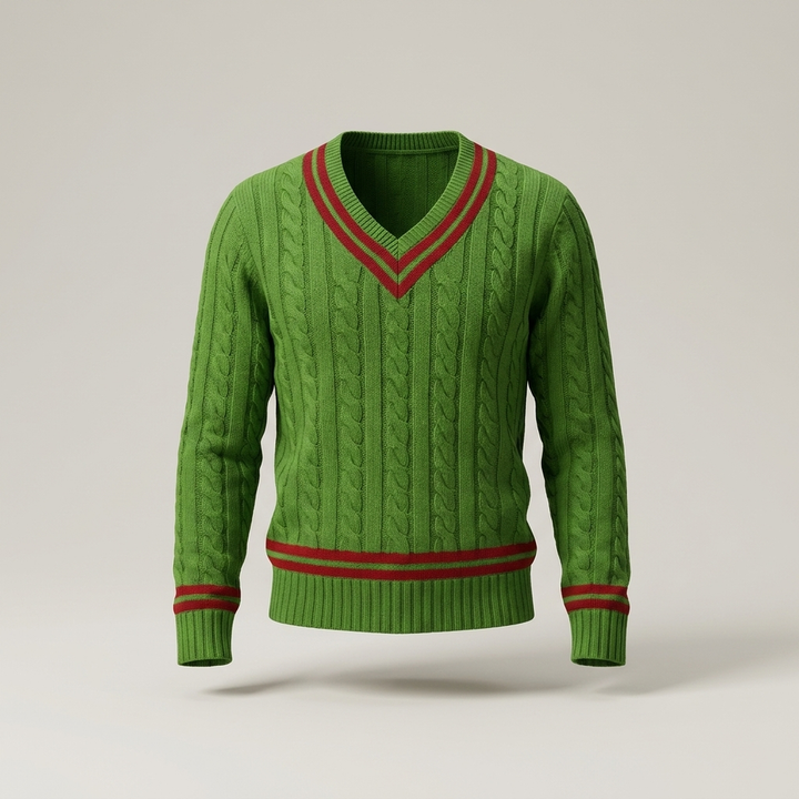 Emmanuel | Herren Zopfmusterpullover mit V-Ausschnitt Strickpullover