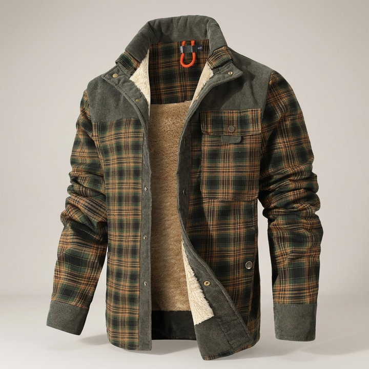 Zacharias | Herrenjacke Kariert mit Teddyfutter Hemdjacke