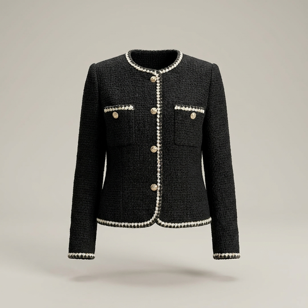 Sindhild | Damen mit Zierborte und Knöpfen Tweedjacke