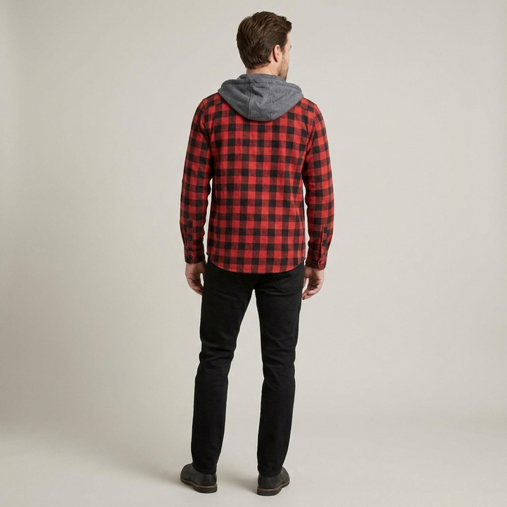 Hinnerk | Herren Karo Kapuzen Hemdjacke