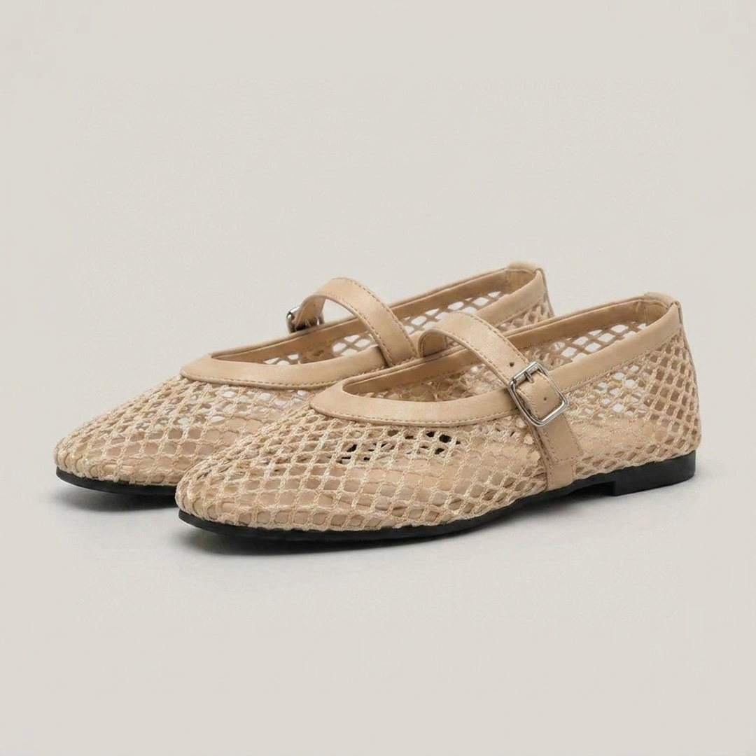 Nadine | Damen Mary-Jane mit Netzstruktur Schuhe
