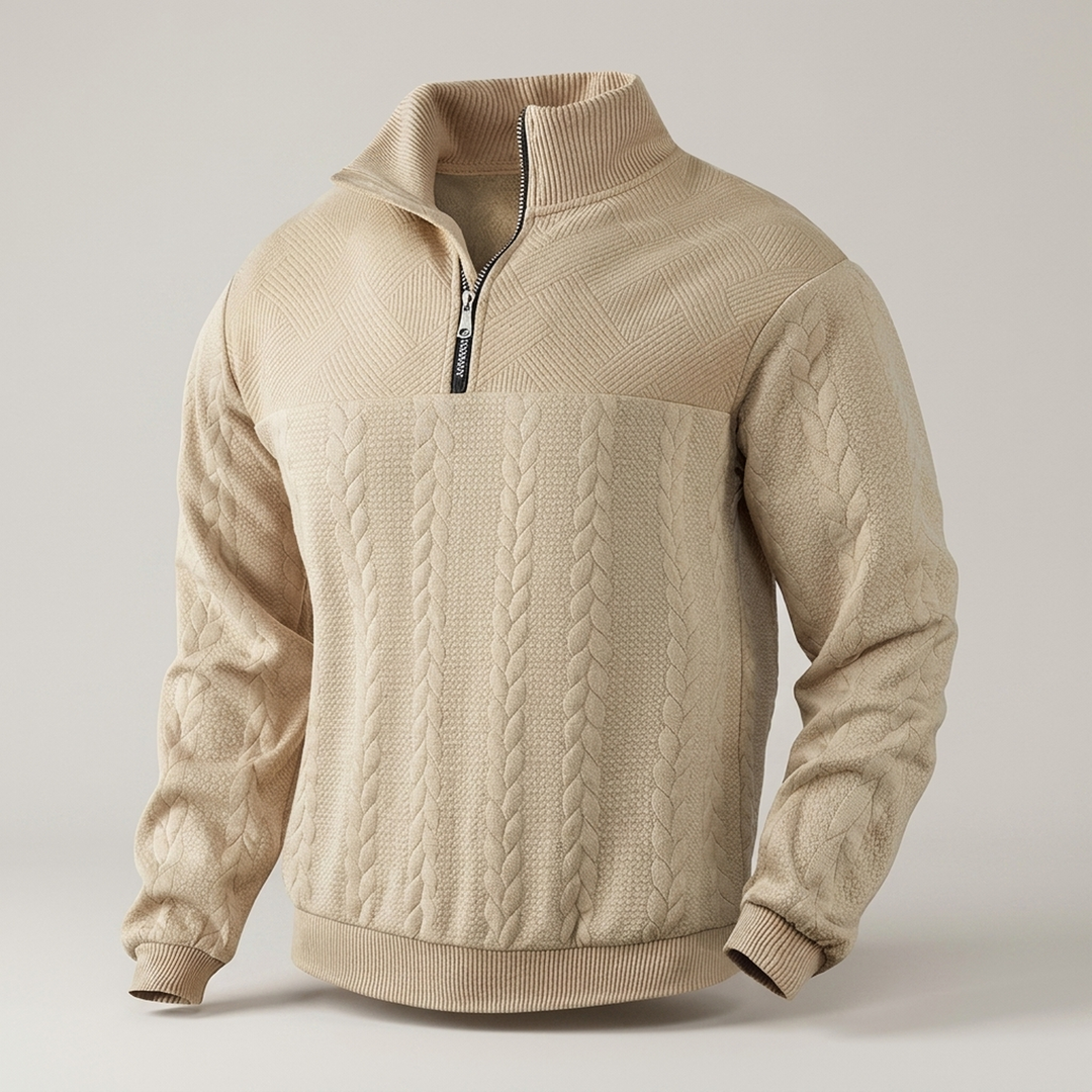 Bela | Herren Strickpullover mit Zopfmuster