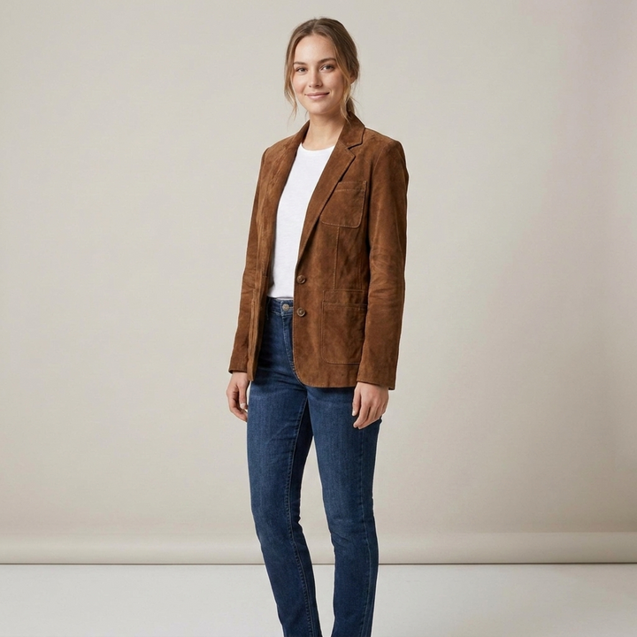 Asgardis | Damenjacke mit Reverskragen, Knöpfen und Taschen Blazer