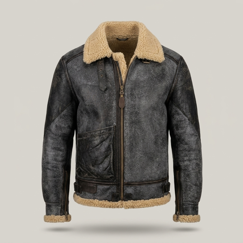 Walter | Gefütterte Herren Fliegerjacke mit Kragen