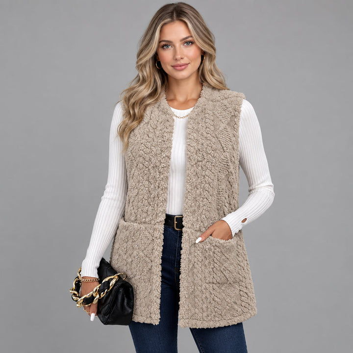 Richarda | Damen mit Taschen und flauschiger Oberfläche Teddyweste