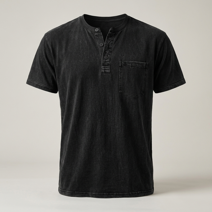 Eric | Herren Kurzarmhemd mit Brusttasche Henleyshirt