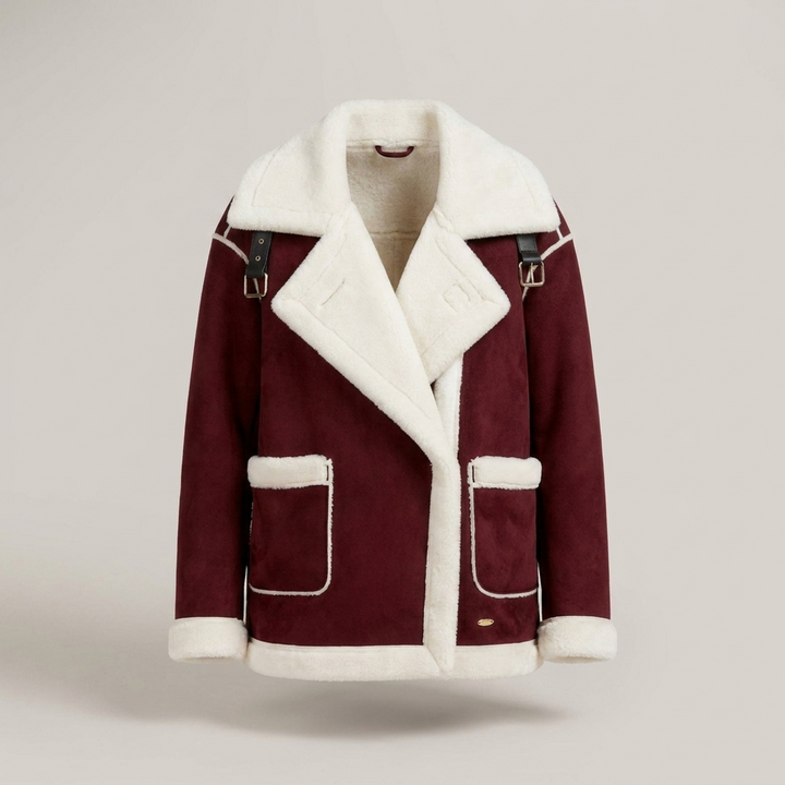 Gerlindis | Damen mit Reverskragen und Teddybesatz Kurzjacke
