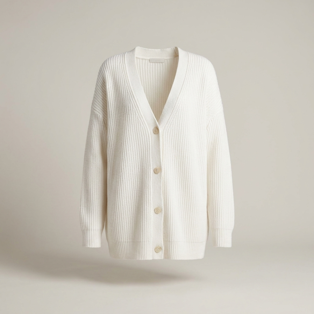 Caroline | Damen Oversize Rippstrick Strickjacke