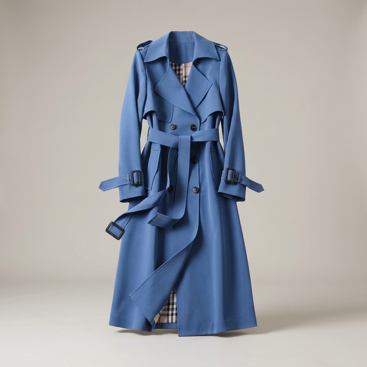 Angelika | Damen Zweireihiger Parka mit Gürtel