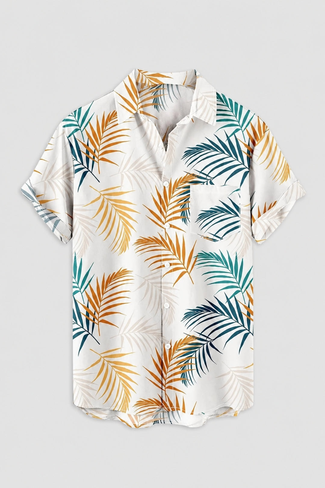 Herren Shirt | Kurze Ärmel | Tropischer Blumenprint | Sommer