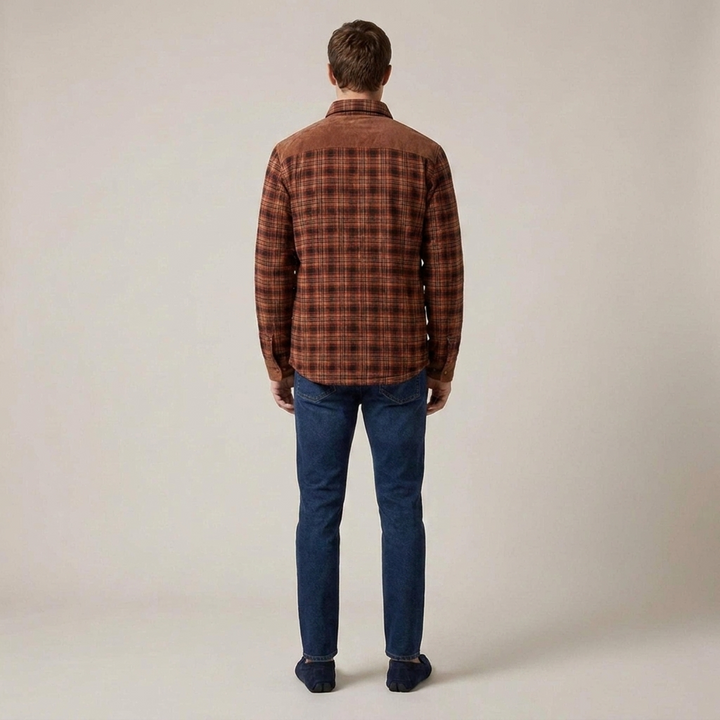 Zacharias | Herrenjacke Kariert mit Teddyfutter Hemdjacke