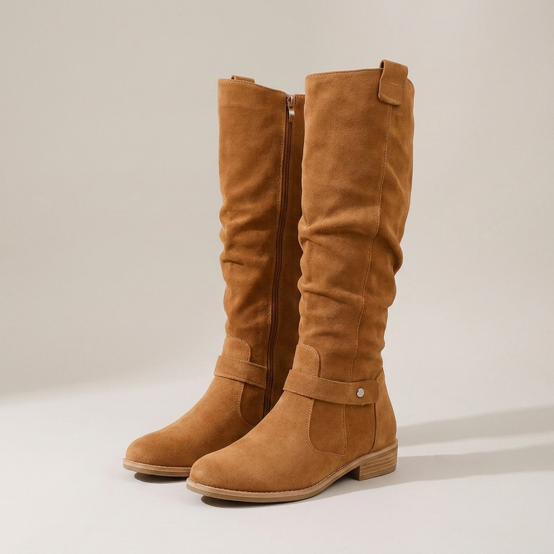 Gabriela | Damen Kniehohe Weite Passform Stiefel