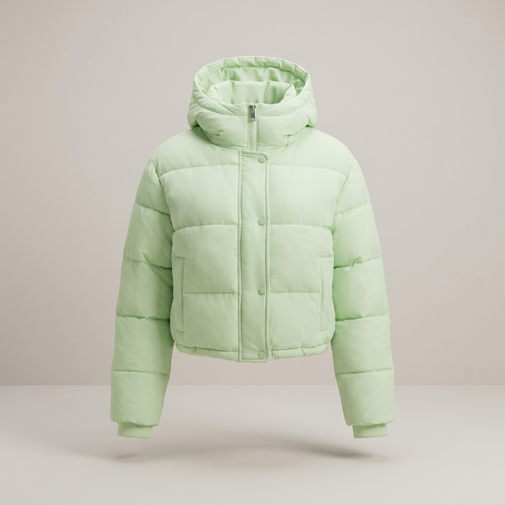 Alheidis | Damen Kurzjacke mit Kapuze und Steppung Steppjacke
