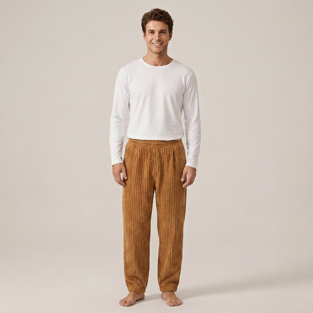 Xaver | Herren Gerippte Freizeithose mit Kordelzug
