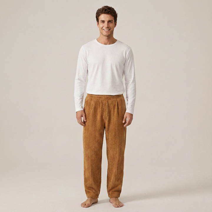 Xaver | Herren Gerippte Freizeithose mit Kordelzug