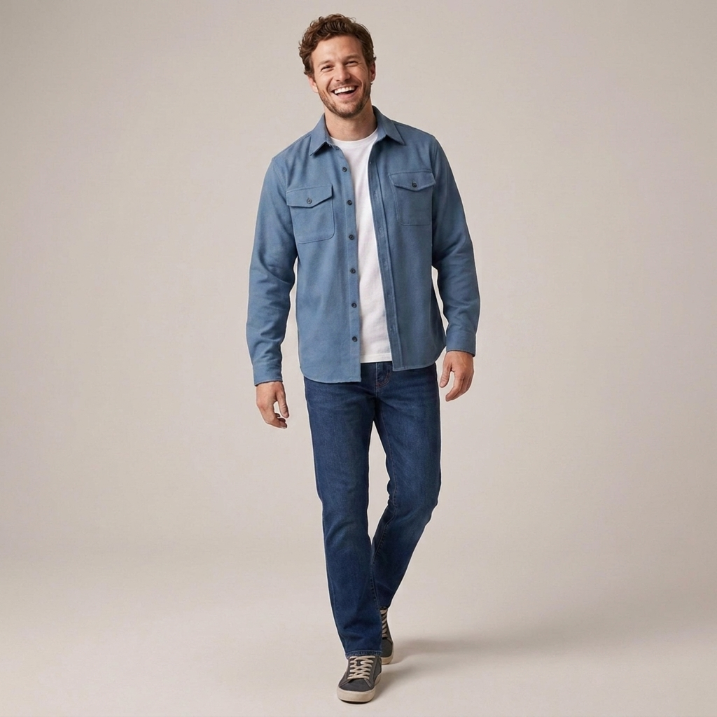 George | Herren Langarm Freizeithemd mit Brusttaschen