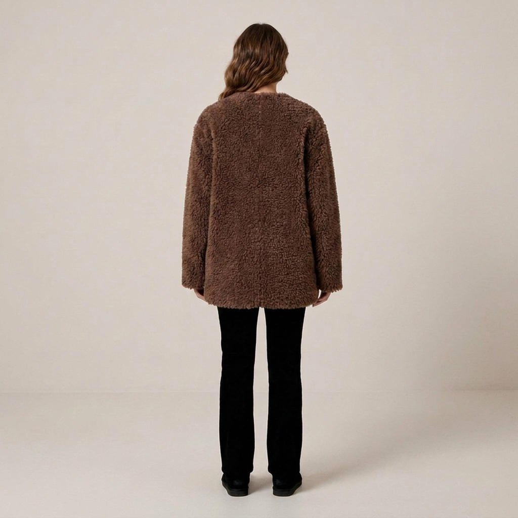 Erentrudis | Damen mit lockerer Passform Teddyjacke