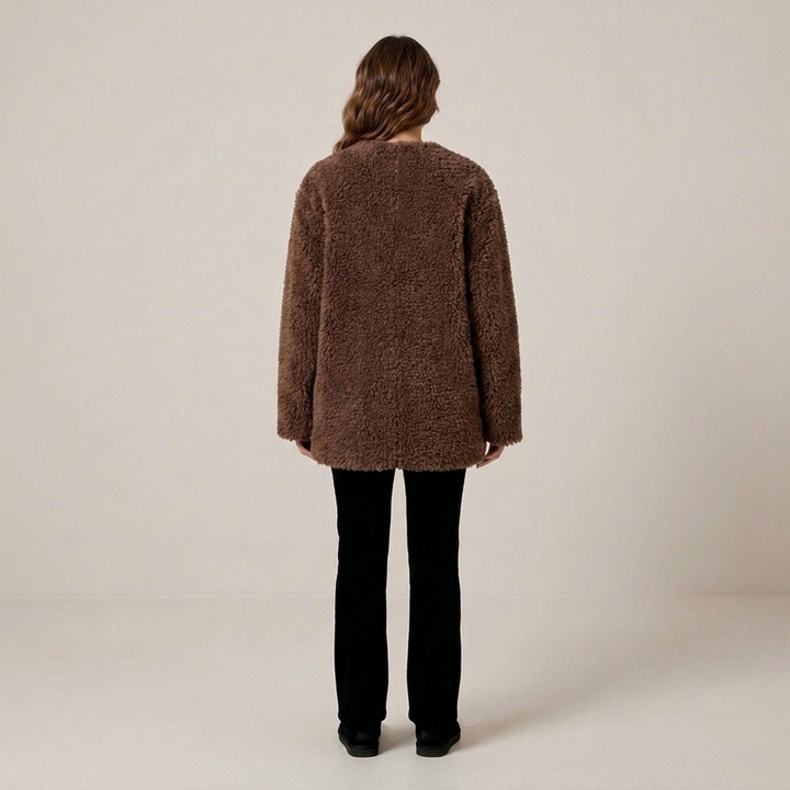 Erentrudis | Damen mit lockerer Passform Teddyjacke