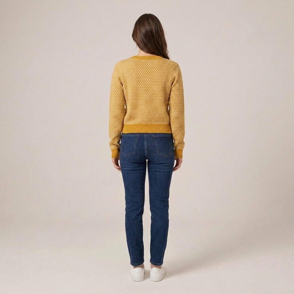 Bonnie | Damen Gemusterte Strickjacke mit Knopfleiste