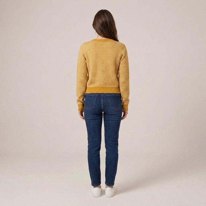 Bonnie | Damen Gemusterte Strickjacke mit Knopfleiste