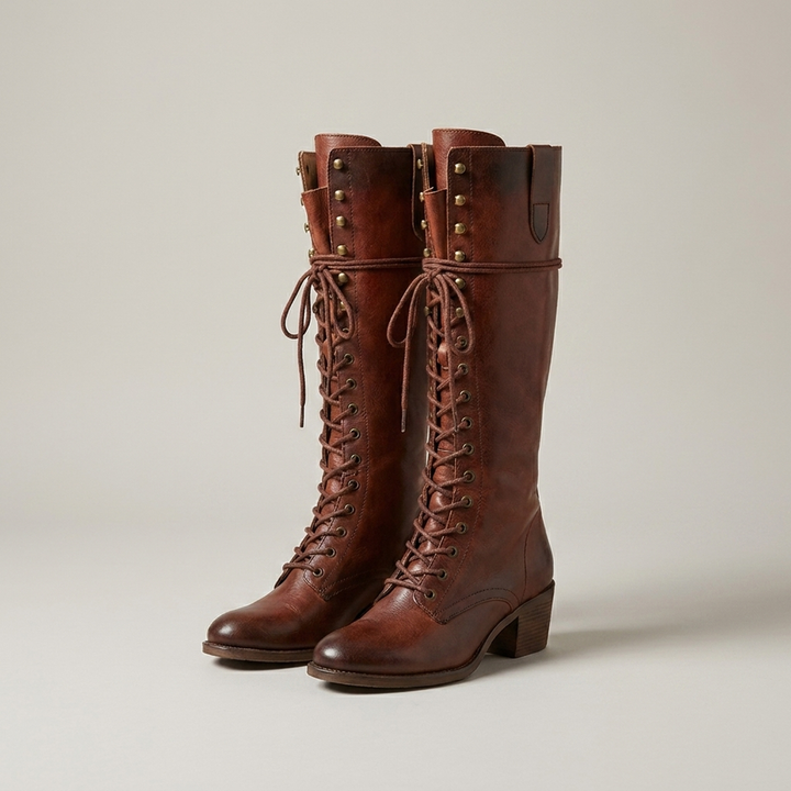 Melanie | Damen Hohe Schnürstiefel mit Metallösen