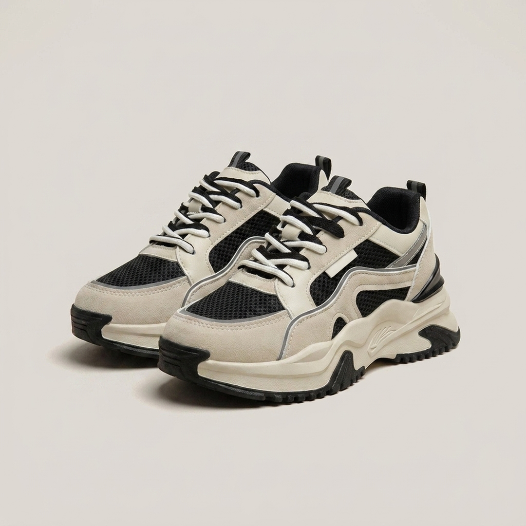 Stefanie | Damen Sportliche Schnürschuhe mit Plateausohle