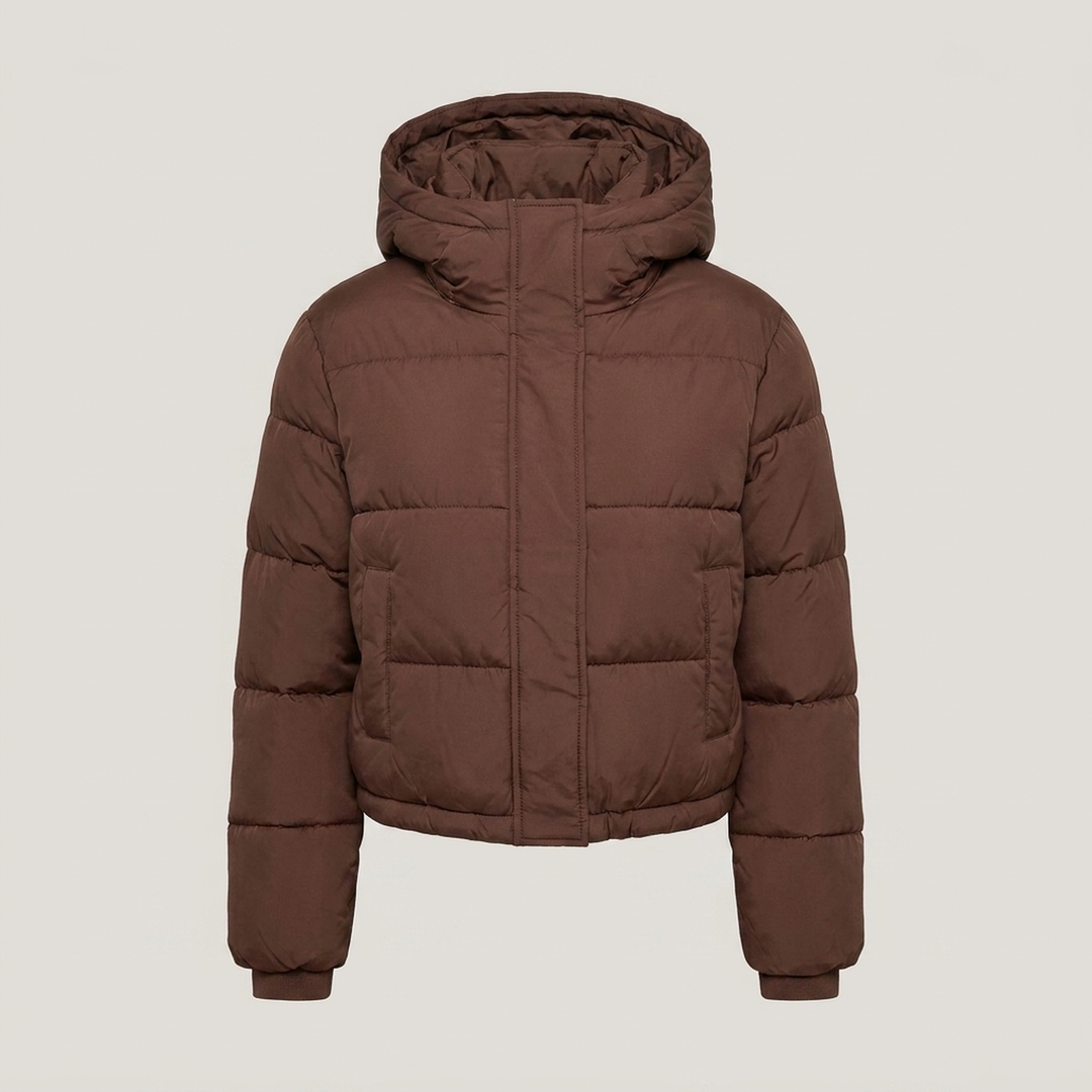 Alheidis | Damen Kurzjacke mit Kapuze und Steppung Steppjacke