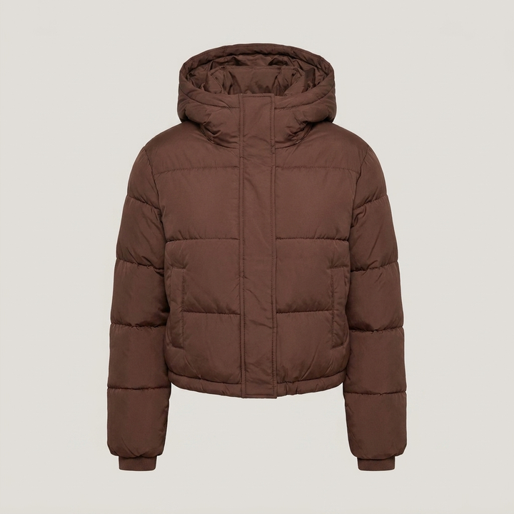 Alheidis | Damen Kurzjacke mit Kapuze und Steppung Steppjacke