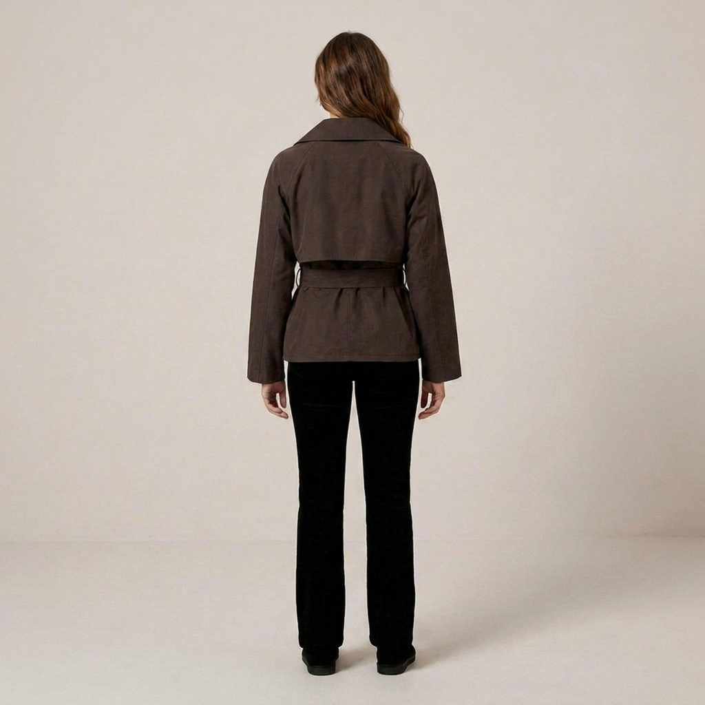 Anke | Damen Kurzer Parka mit Taillengürtel