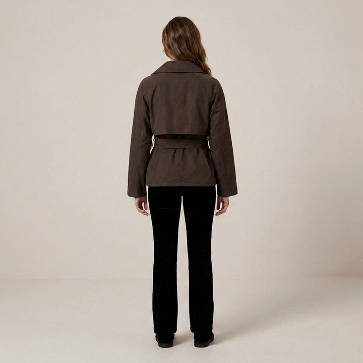Anke | Damen Kurzer Parka mit Taillengürtel