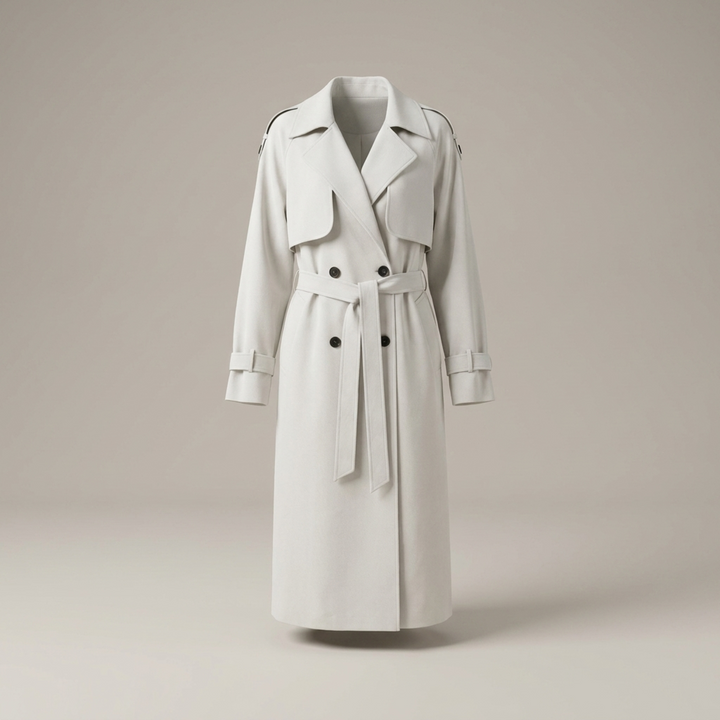 Alburg | Damen mit Bindegürtel und doppelter Knopfleiste Trenchcoat
