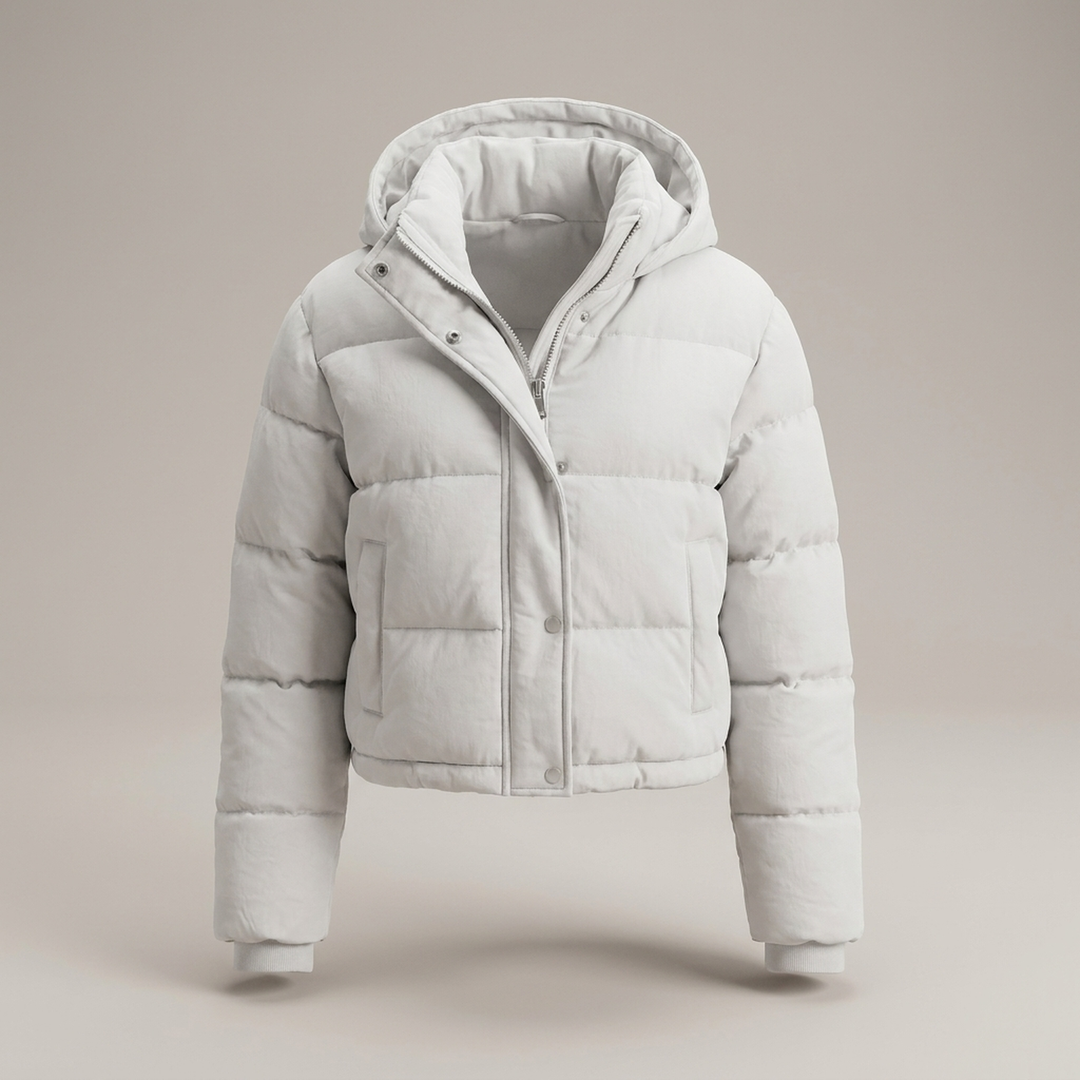 Alheidis | Damen Kurzjacke mit Kapuze und Steppung Steppjacke