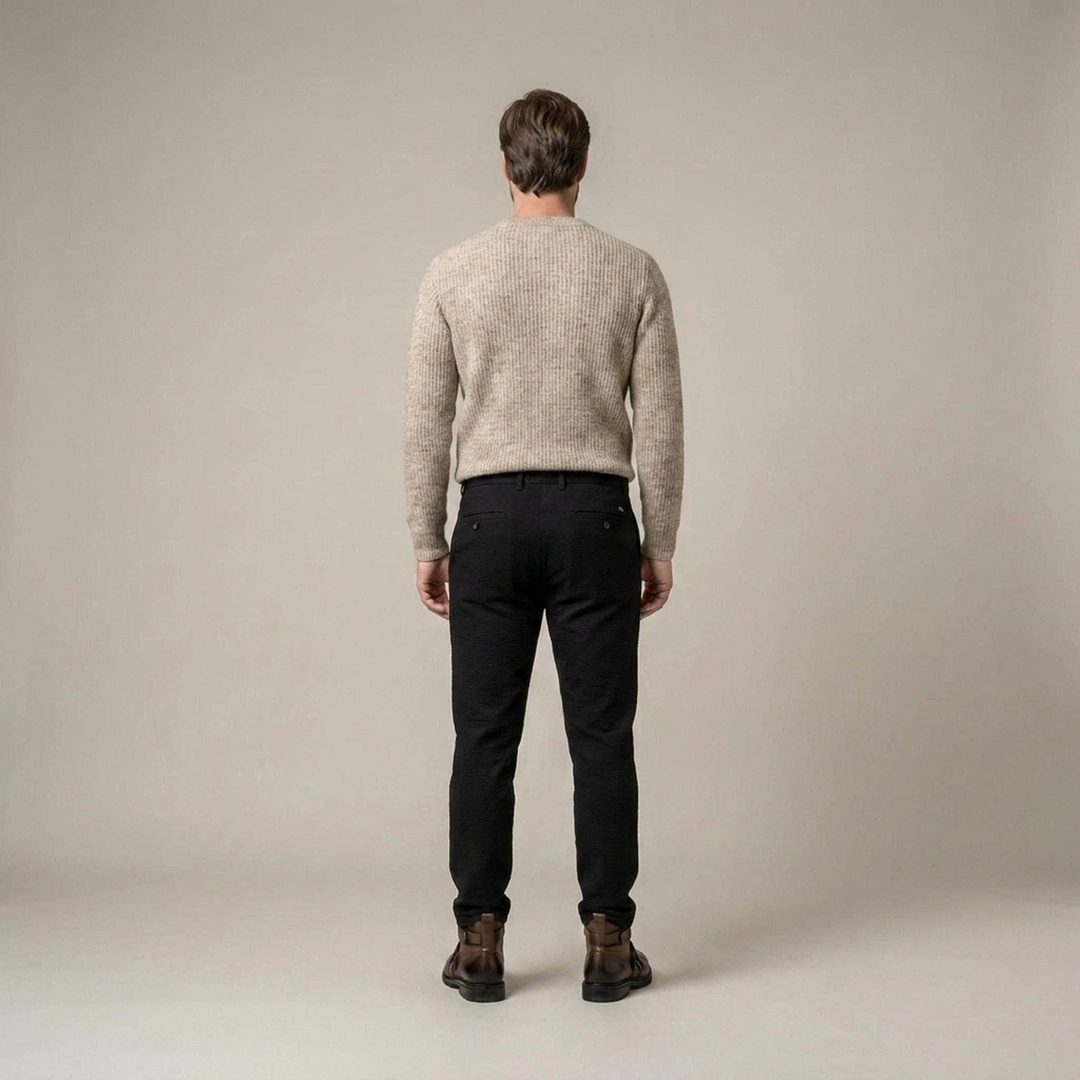 Rico | Herren Strukturierte Freizeithose mit Kordelzug