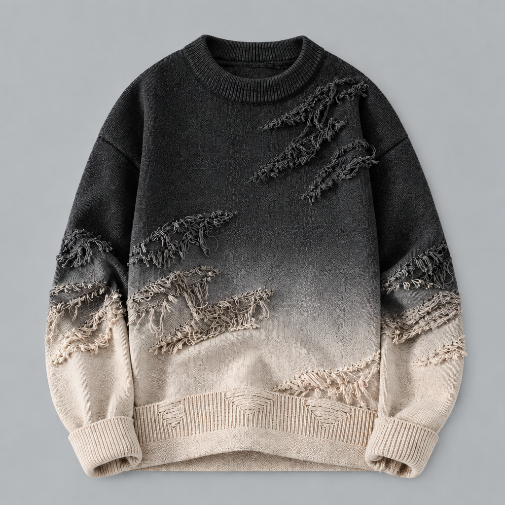 Harold | Herren Strickpullover mit Ziermuster und Rundhalsausschnitt