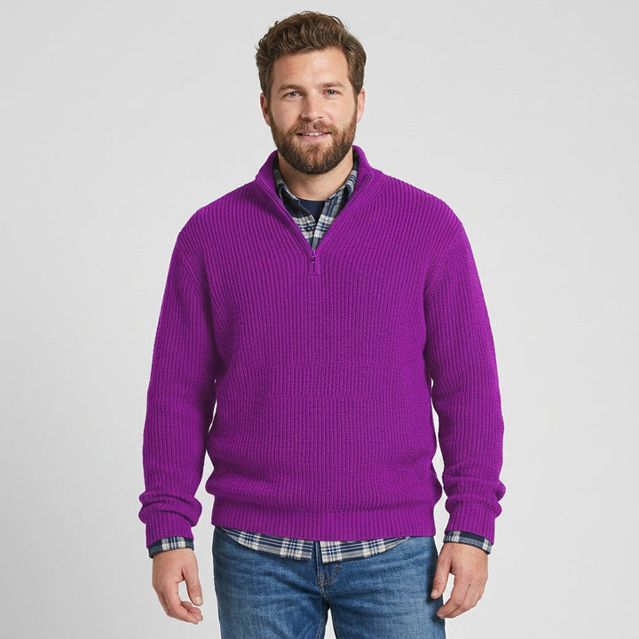 Baldur | Herren Rippstrickpullover mit Reißverschluss