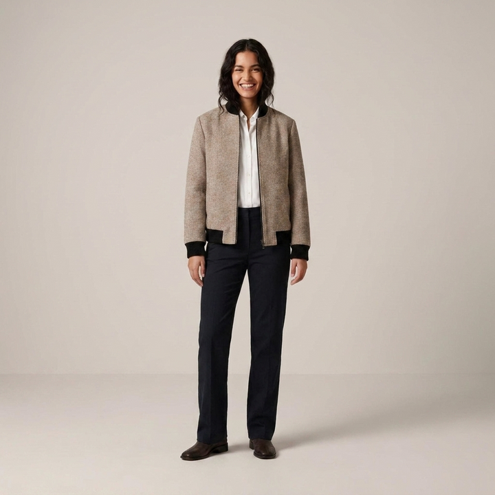 Udelgard | Damen Blousonjacke mit Stehkragen und Rippbündchen