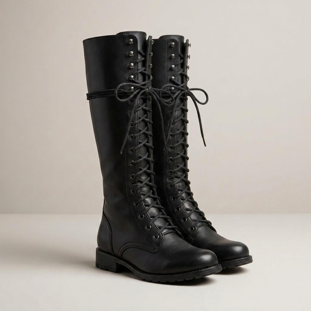 Melanie | Damen Hohe Schnürstiefel mit Metallösen