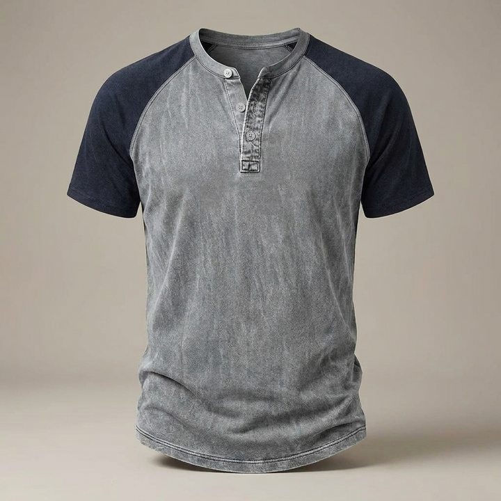 Ingo | Herren Raglan Henley Kurzarmshirt