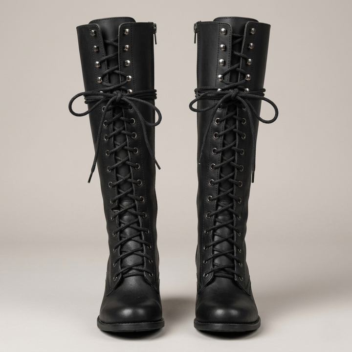Melanie | Damen Hohe Schnürstiefel mit Metallösen