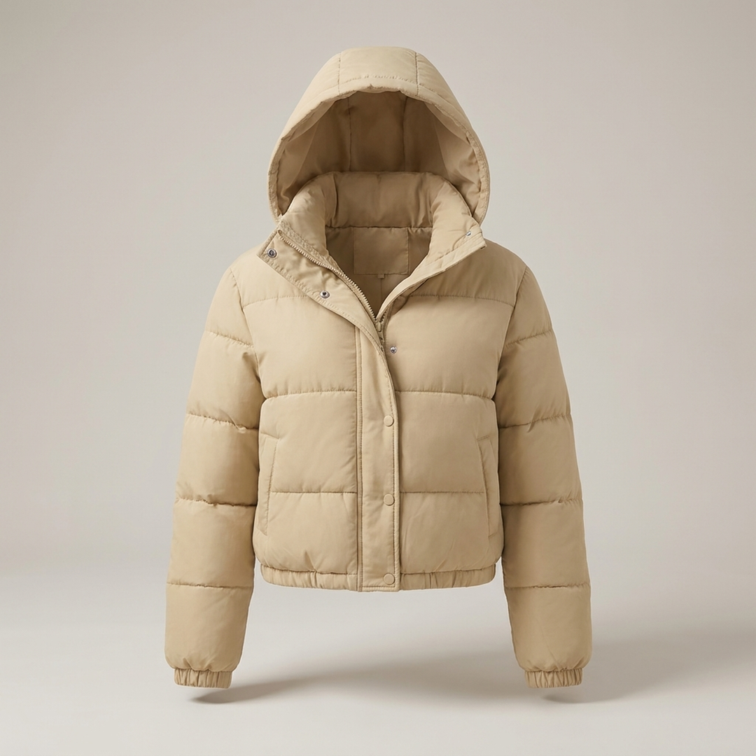 Alheidis | Damen Kurzjacke mit Kapuze und Steppung Steppjacke
