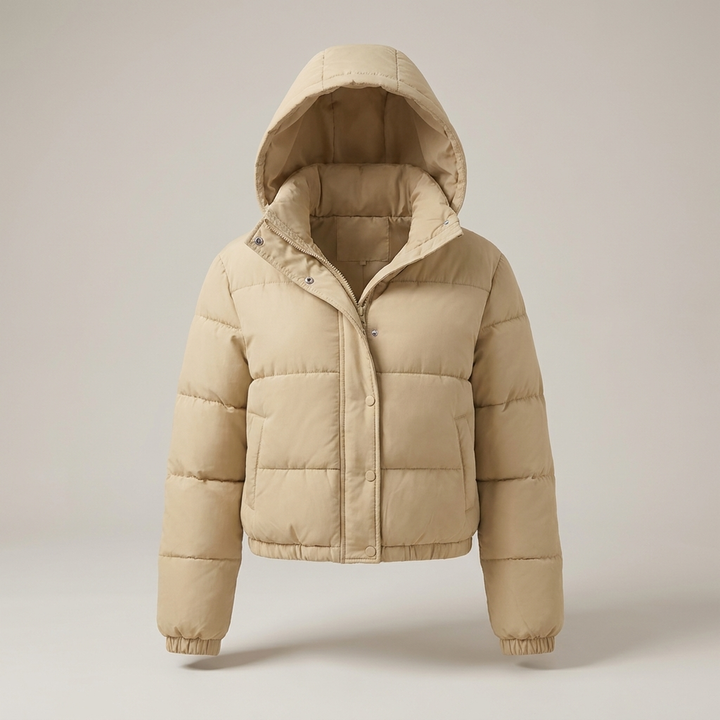 Alheidis | Damen Kurzjacke mit Kapuze und Steppung Steppjacke