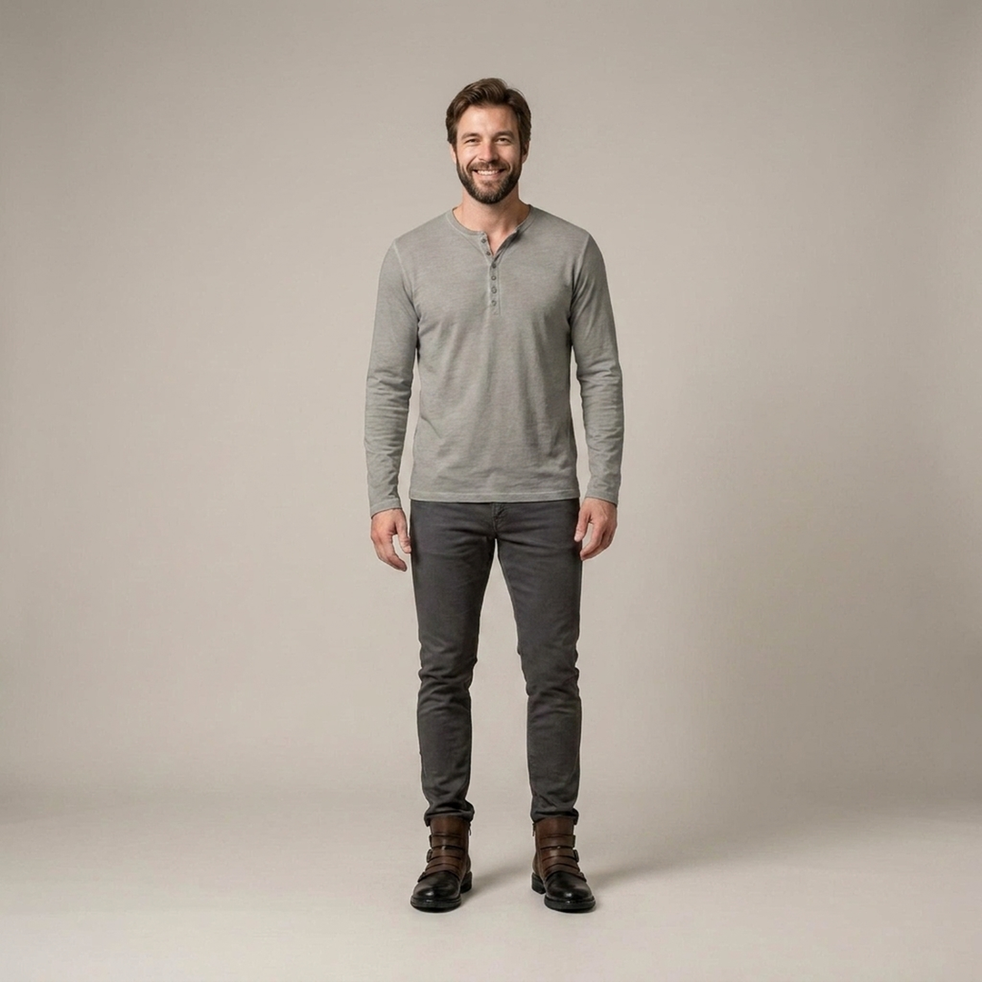 Ludwig | Herren Henley Langarmshirt