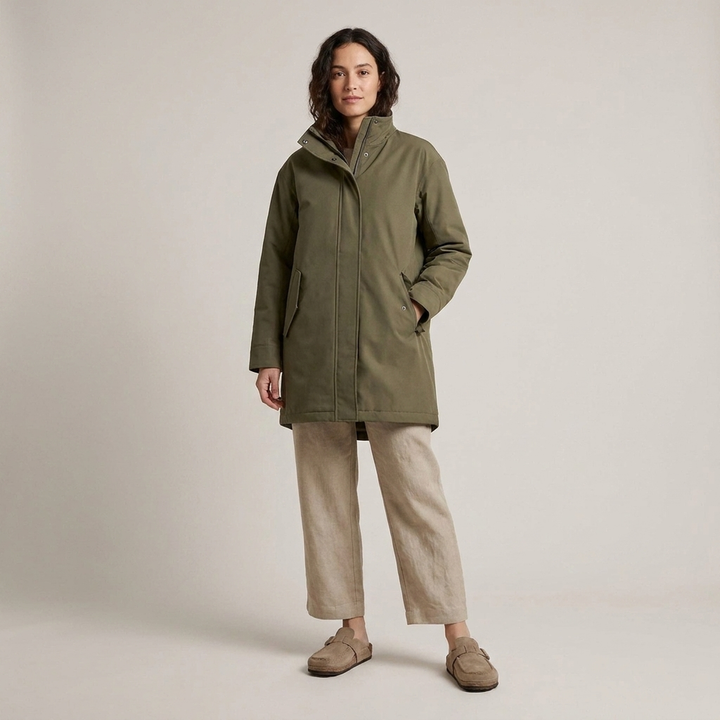 Thusnelda | Damen mit Stehkragen und Reißverschluss Parka