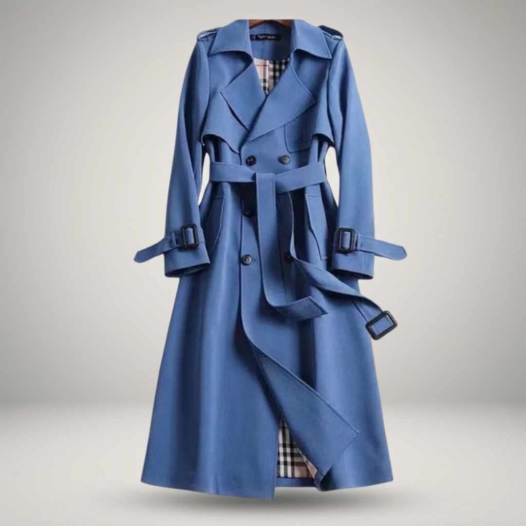 Dietlinde | Damenmantel mit Bindegürtel und Schulterriegeln Trenchcoat