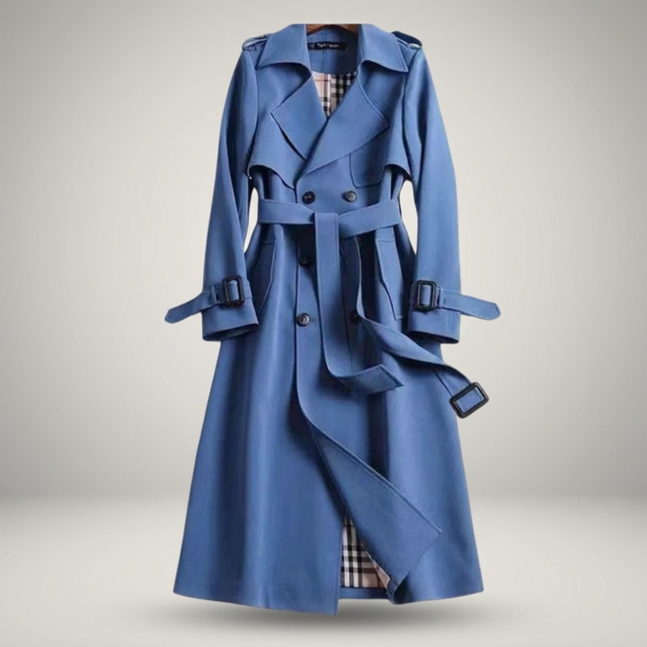 Dietlinde | Damenmantel mit Bindegürtel und Schulterriegeln Trenchcoat