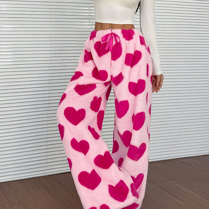 Herta | Damen Kuschelige Loungehose Mit Weitem Bein