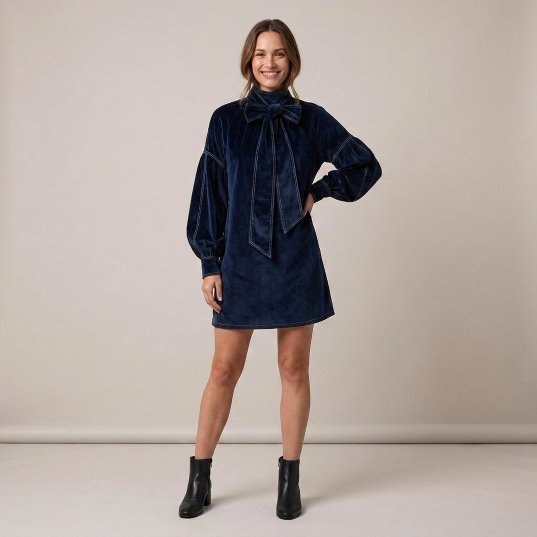 Regine | Damen Kleid mit großer Schleife Minikleid