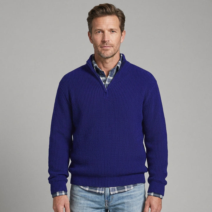 Baldur | Herren Rippstrickpullover mit Reißverschluss
