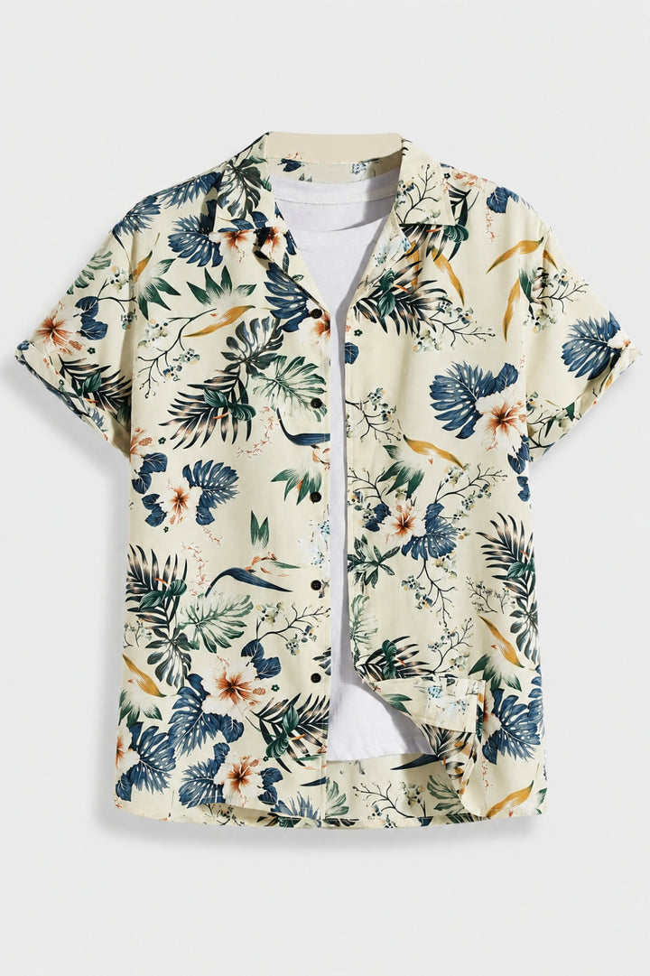 Herren Shirt | Kurzarm | Blumenmuster | Sommer